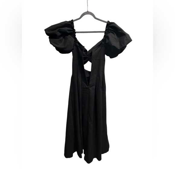 Petal and pup Maria Black Puff Sleeve Midi Dresses size small - Picture 7 of 9